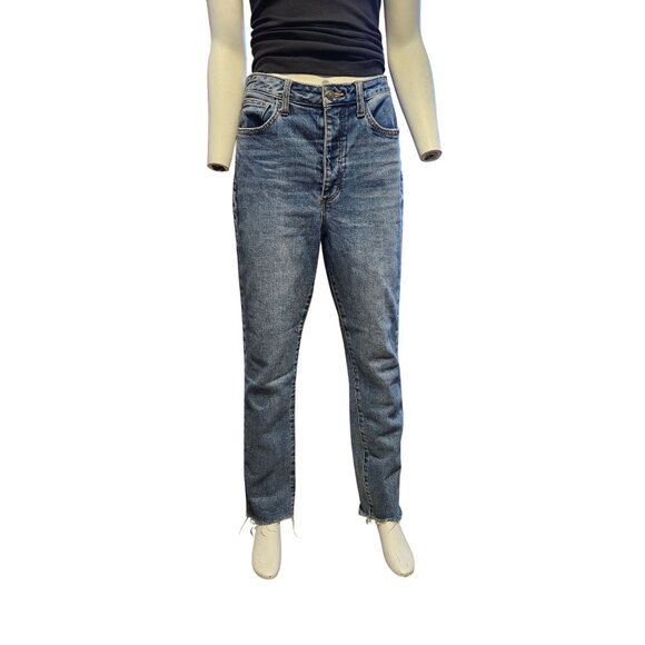 Sam Edelman The Stiletto Straight High Rise Jeans 10/30 Stretch Raw Hem - Picture 1 of 10